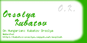 orsolya kubatov business card